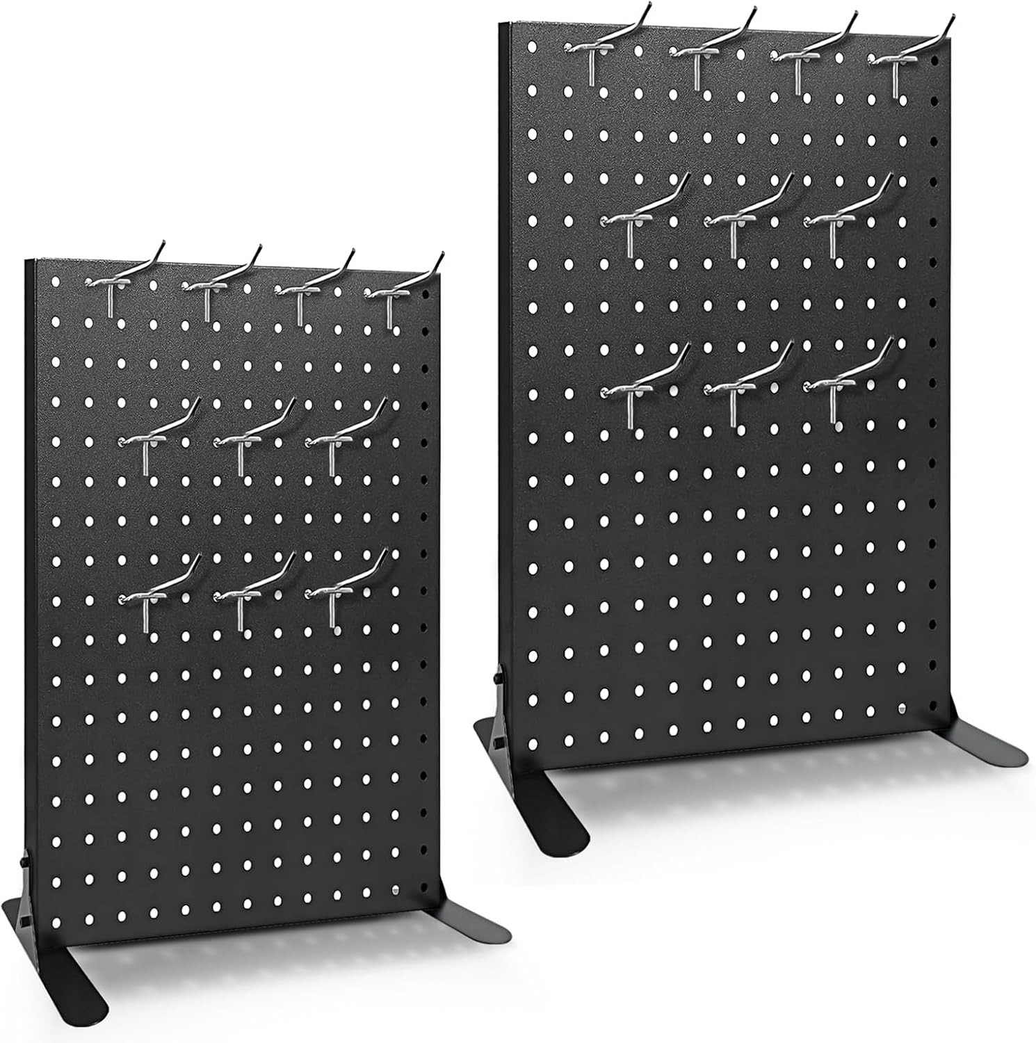 2PCS Pegboard Display Stand W/ 20 Hooks Craft Shows Metal Jewelry & Key Ring