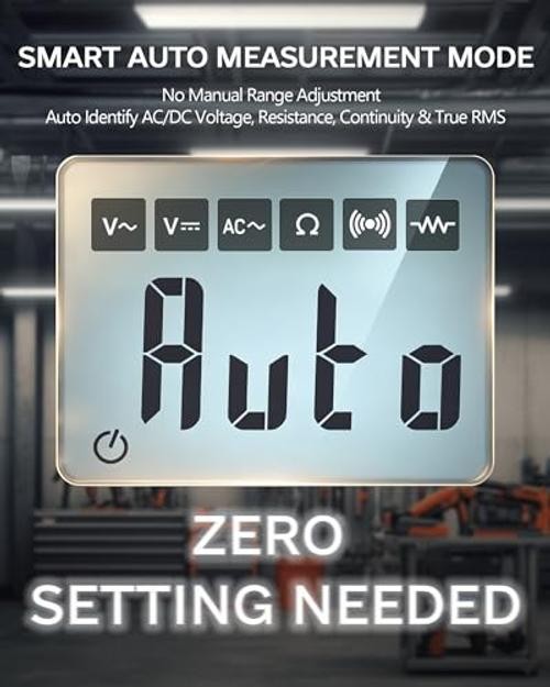 Mini Multimeter, 4000 Counts True RMS Auto-Ranging, NCV, DM202