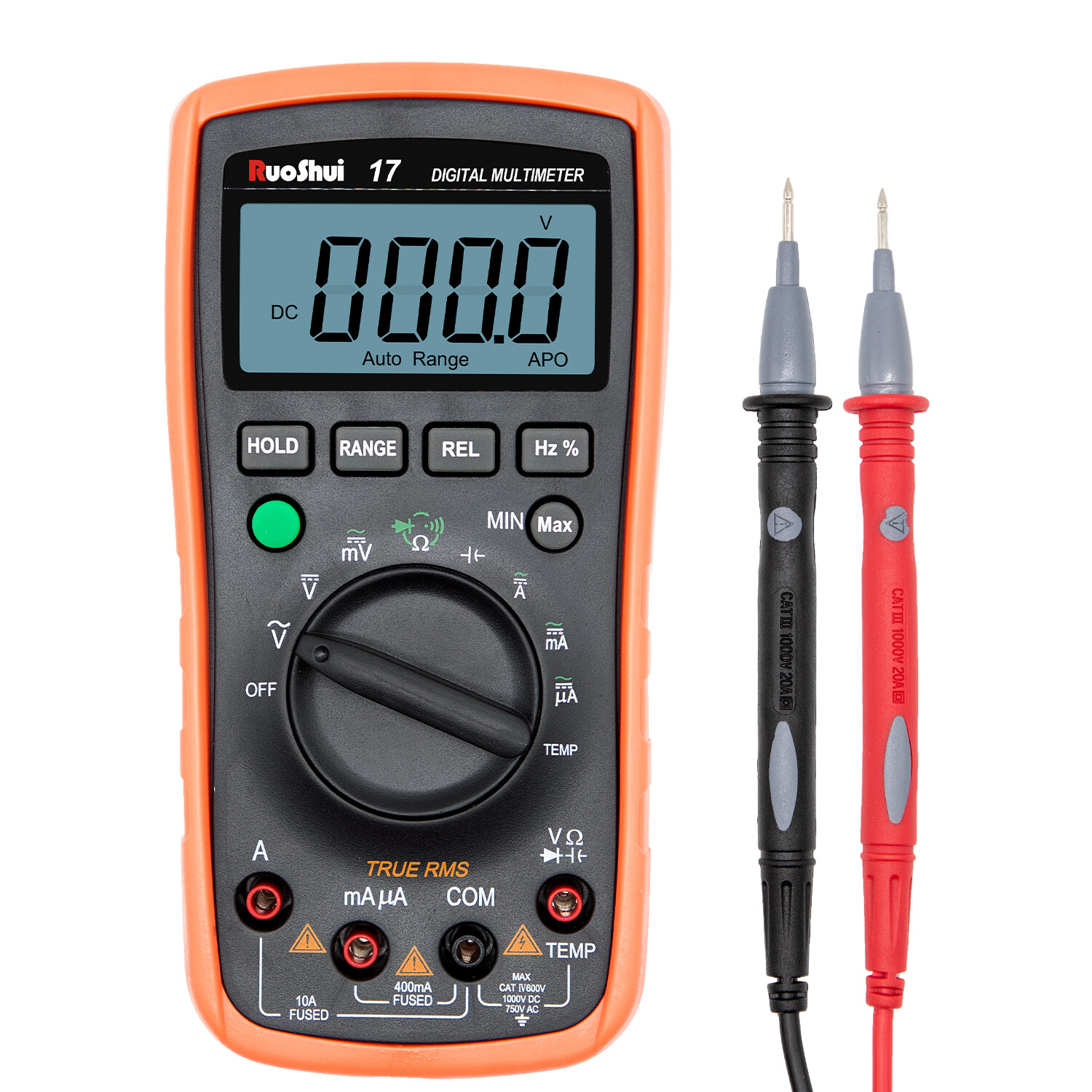 Digital Multimeter Voltmeter Ammeter Ohmmeter Volt AC DC Tester Leads Meter