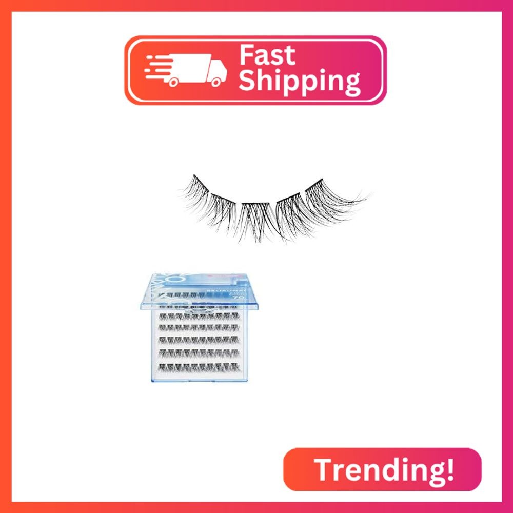 Broadway Lash Clusters, 9-16mm 70 pcs Assorted Natural Wispy False Eyelashes, Cu