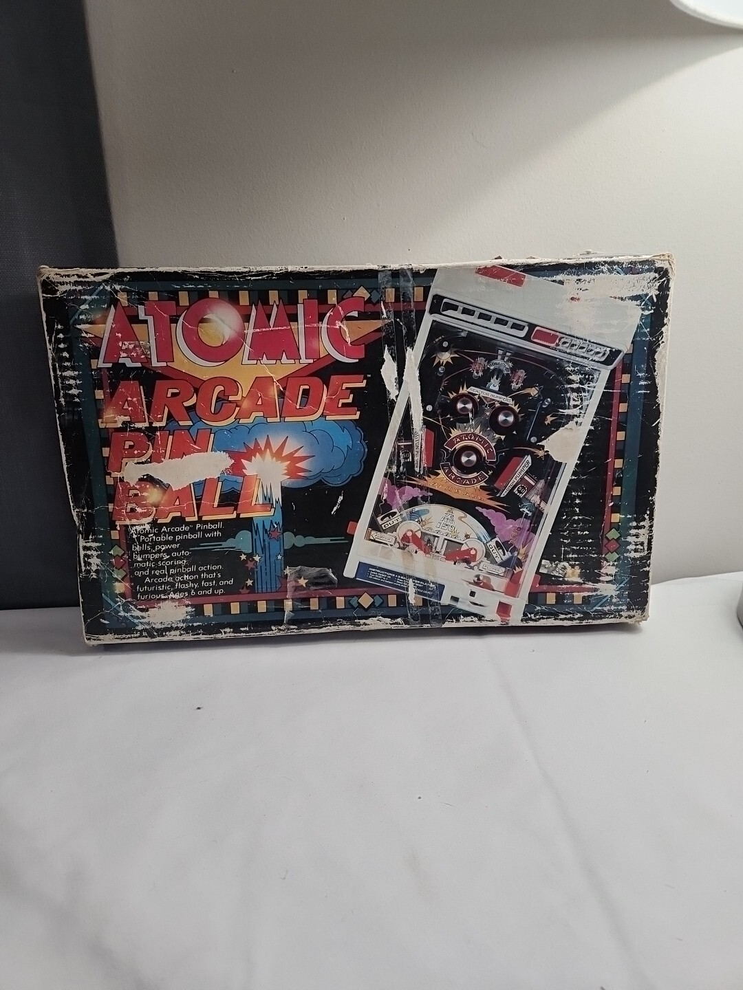 Vintage TOMY 1979 Atomic Arcade Electronic Pinball Machine AS-IS UNTESTED+BOX