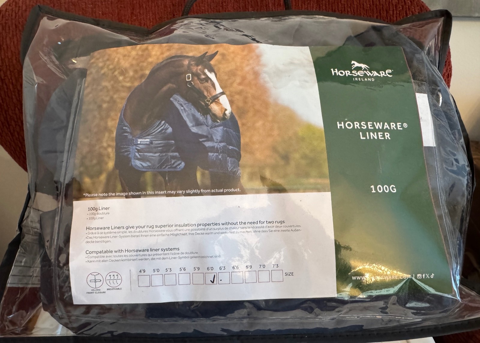 NIB Rambo Horseware 100gm blanket liner sz 72