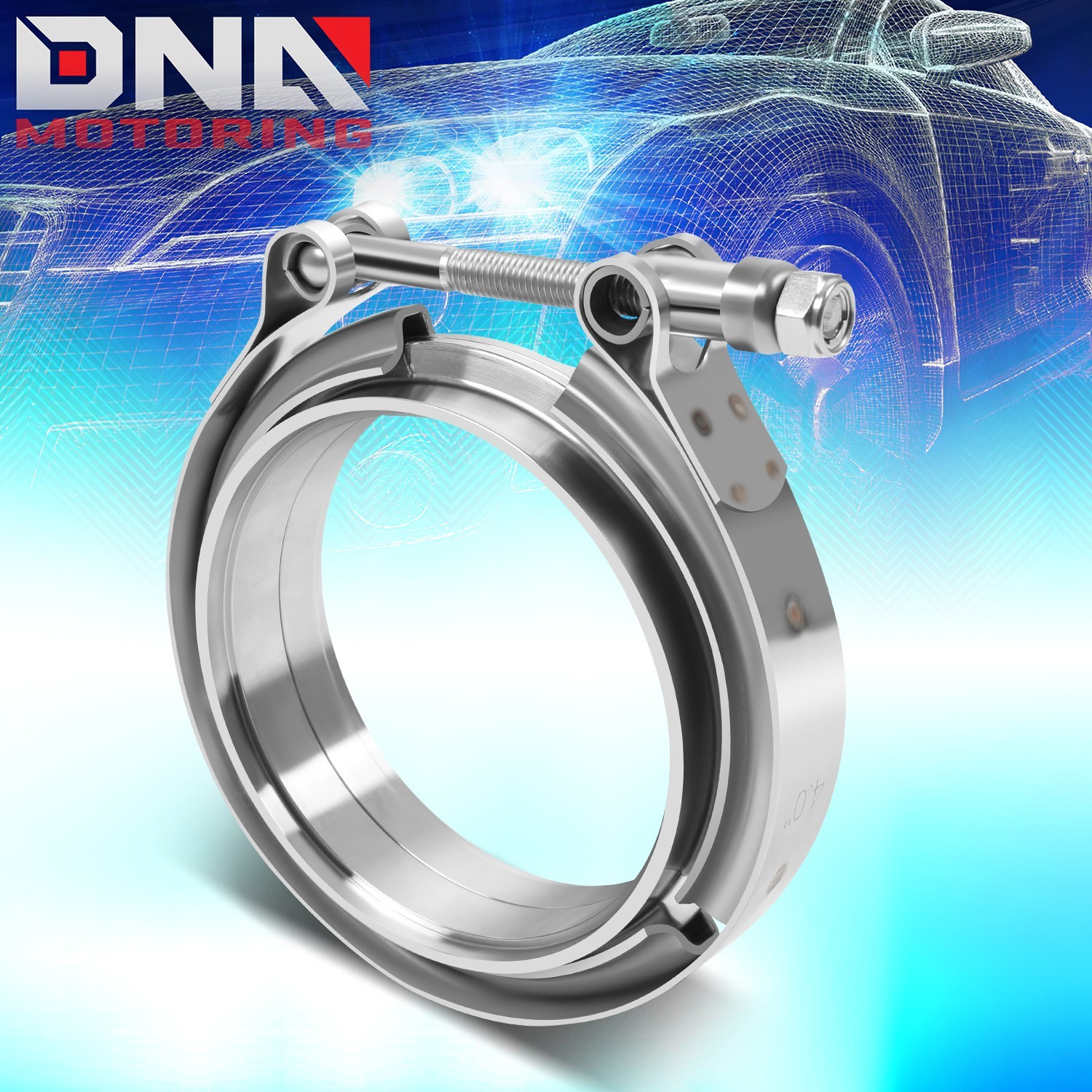 4 in. Mild Steel V-Band Exhaust Clamp & Stainless Steel Male/Female Flange Set