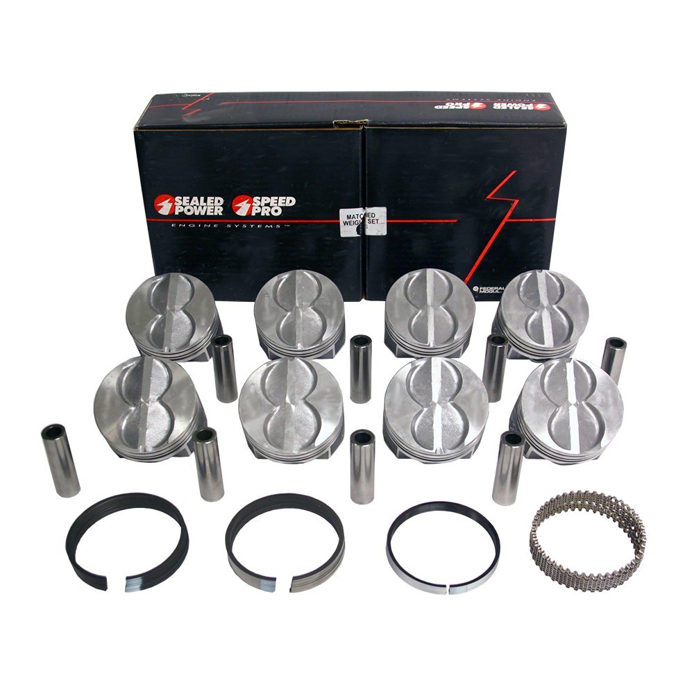 Speed Pro H273CP40 Ford SBF 289 302 Flat Top Pistons + Moly Rings Kit 4.040"