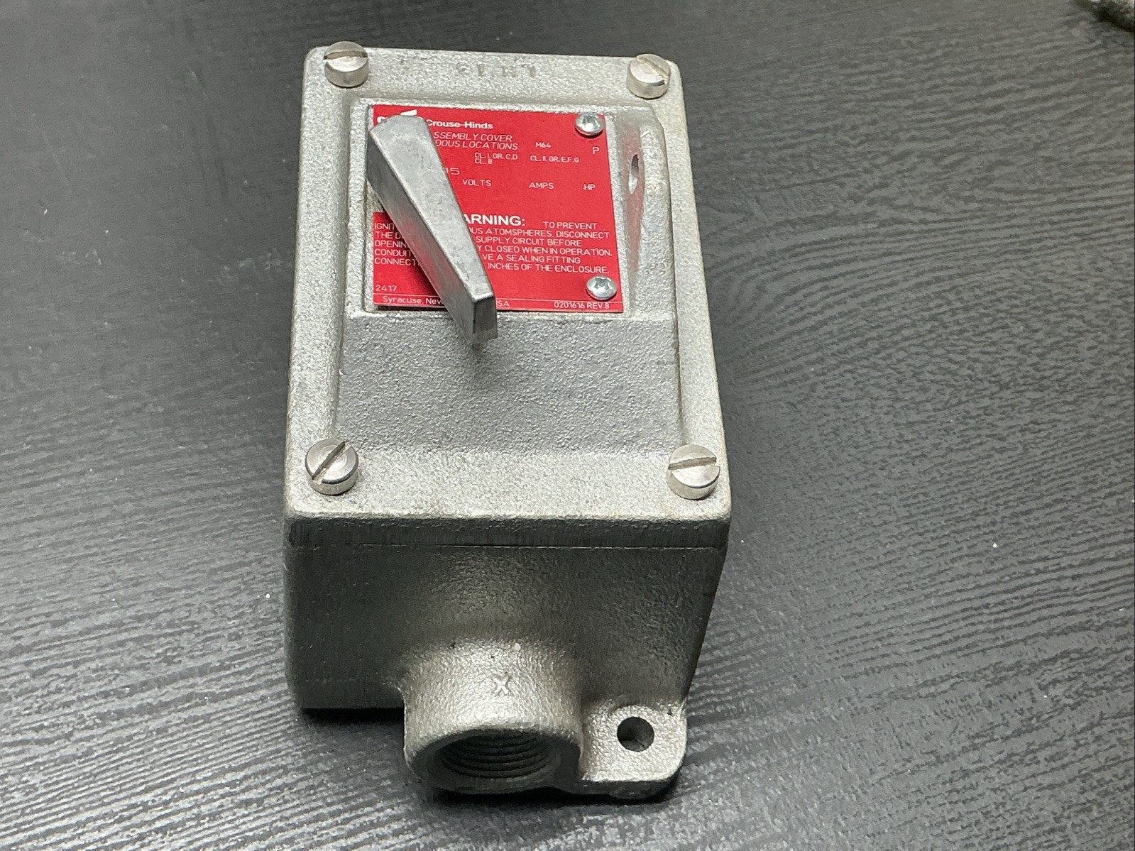 Crouse Hinds Exp Proof Control Assembly Cover | DS415 |