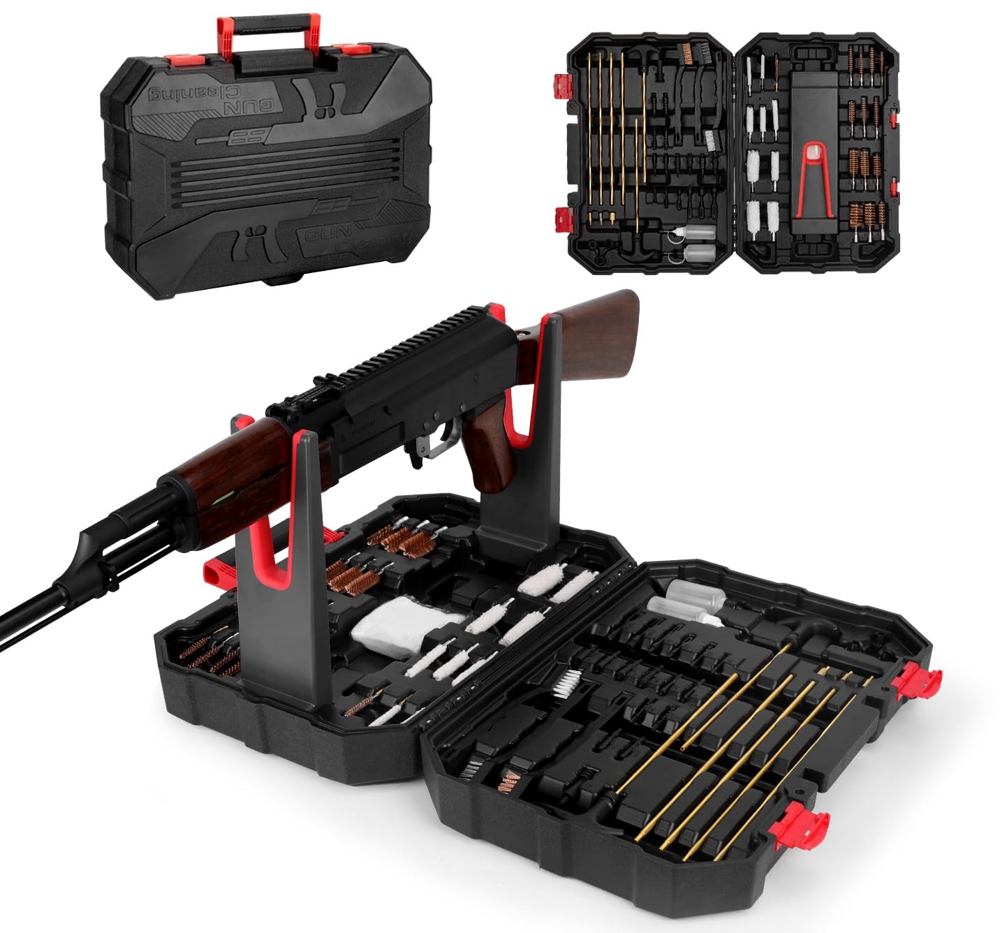 TOPHDY Universal Gun Cleaning Kit w/ Stable Stand & Case | Rifle Pistol Shotgun