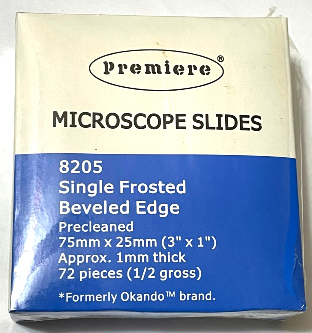 PREMIERE Micros Slide, Frosted one end,  25 x 75 x 1 mm,  Precleaned, Beveled