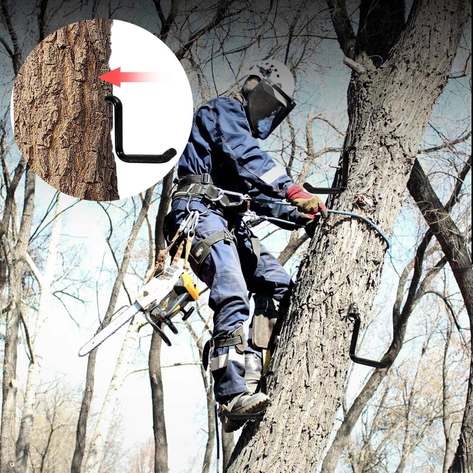 12 Pack Screw in Tree Steps for Hunting 5 Inch Tree Steps for Climbing, Tree Cli