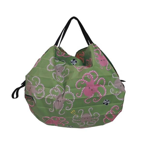 Shupatto Itoya Compact Bag S Octopus (Green, Pink) 7.5L