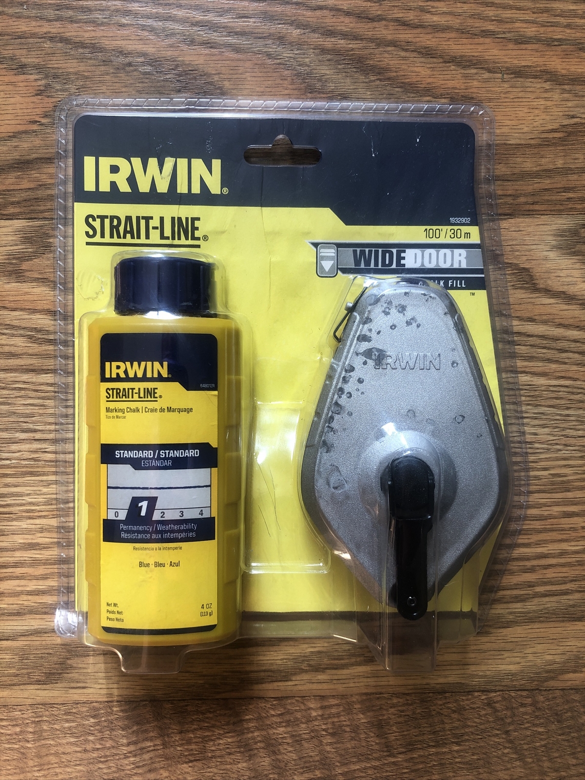 IRWIN STRAIT-LINE SPEEDLINE CHALK LINE 100 FT. WITH BLUE CHALK NEW BLUE WIDE