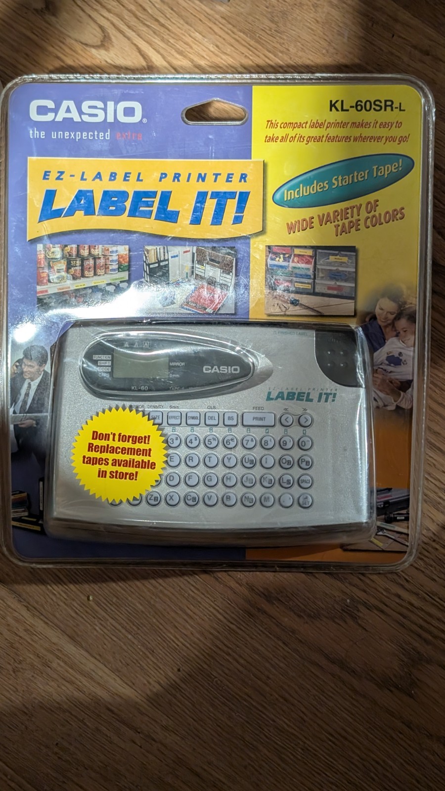 Casio EZ Label Printer Includes Clear Starter Tape #KL-60SR-L New Factory Sealed