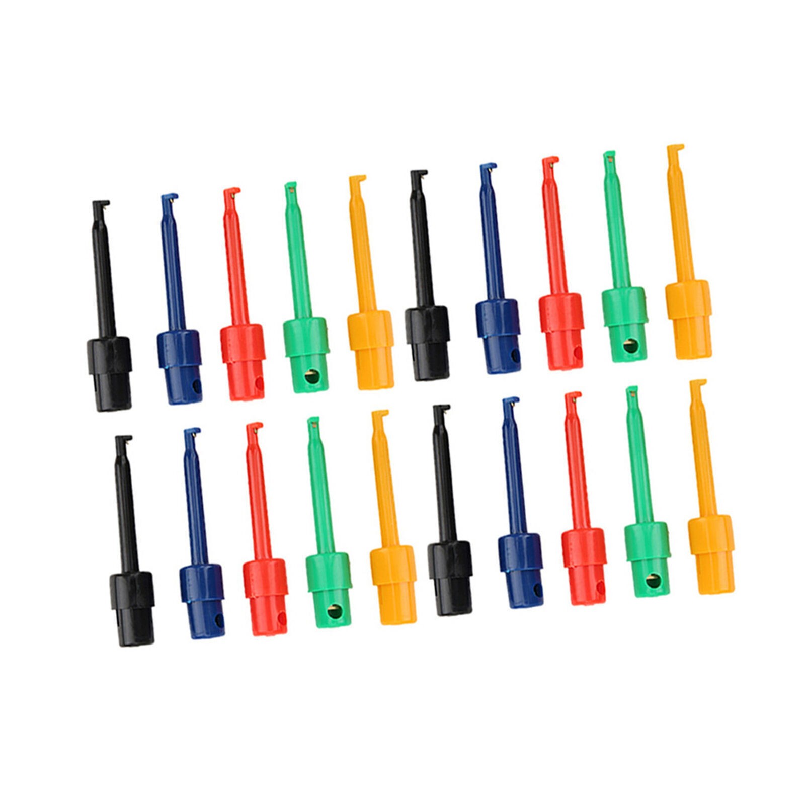 20Pcs Large Test Hook Clip Grabber Test Probe for Electronic Testing Multimeter