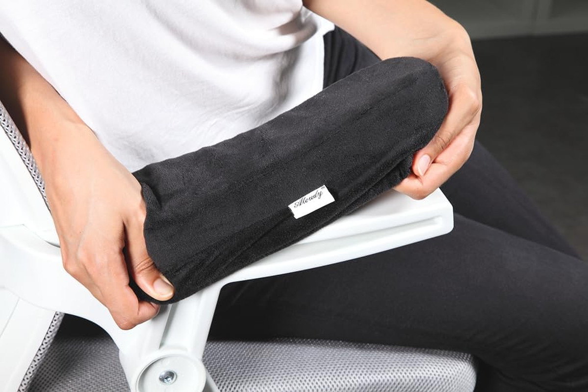 Memory Foam Chair Armrest Covers 9.5 x 4.5 Inch Washable Pair