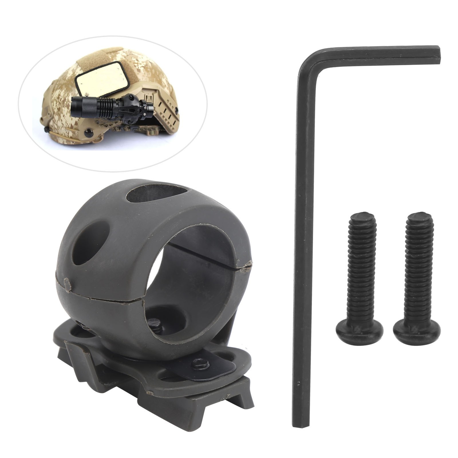 Helmet Flashlight Mount Flashlight Clamp Holder Torch Bracket For