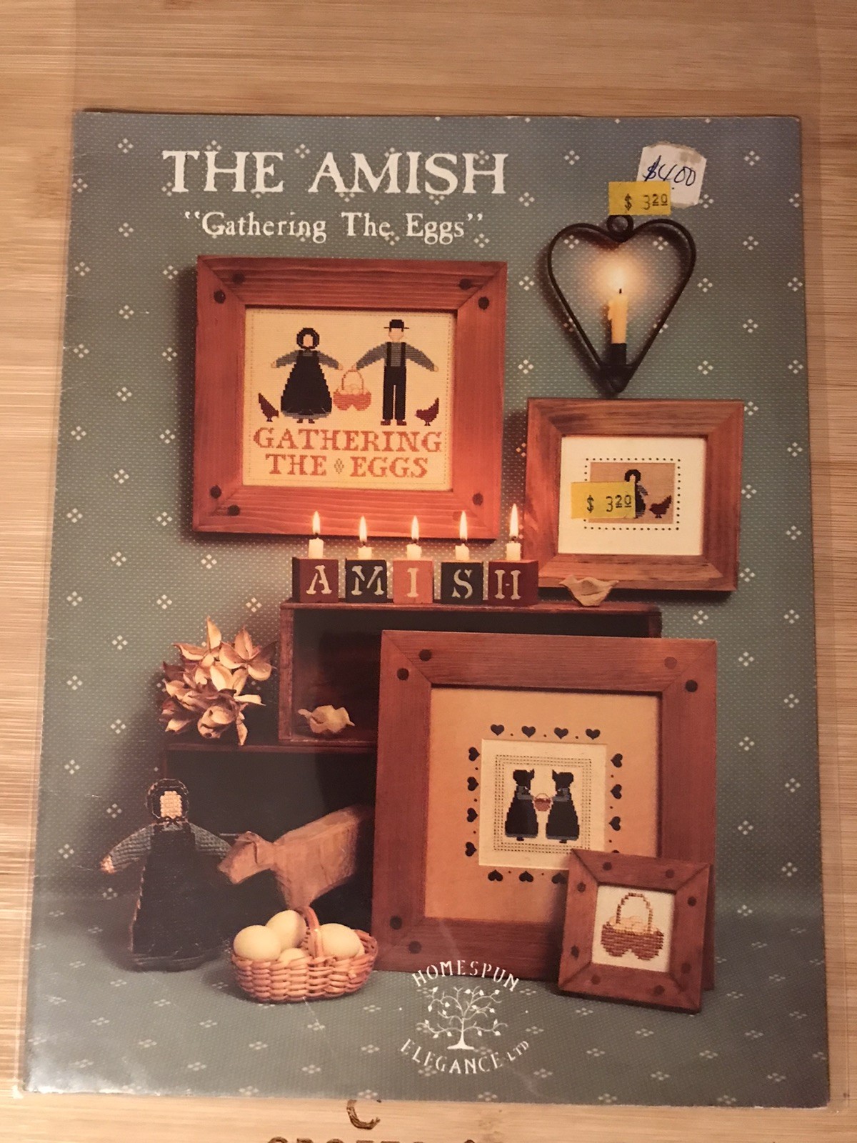 HOMESPUN ELEGANCE THE AMISH COUNTED CROSS STITCH PATTERN LEAFLET 1985