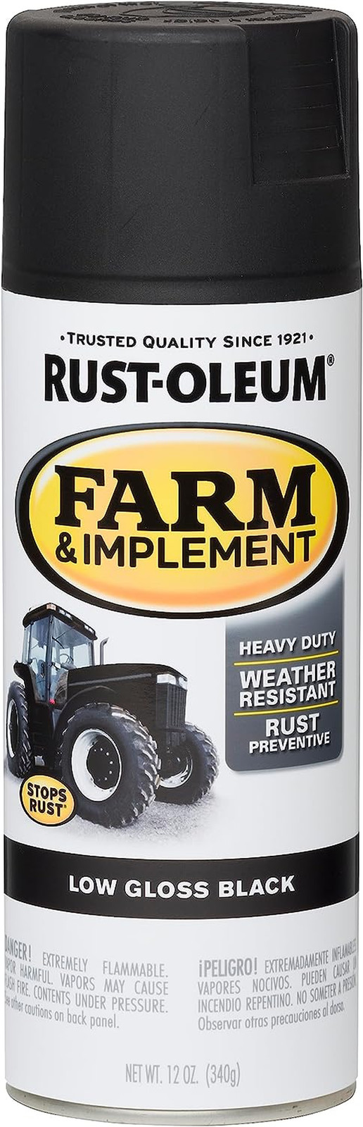 Farm & Implement Gloss Black Spray Paint | Tractor Touch up Paint, Equipment Res