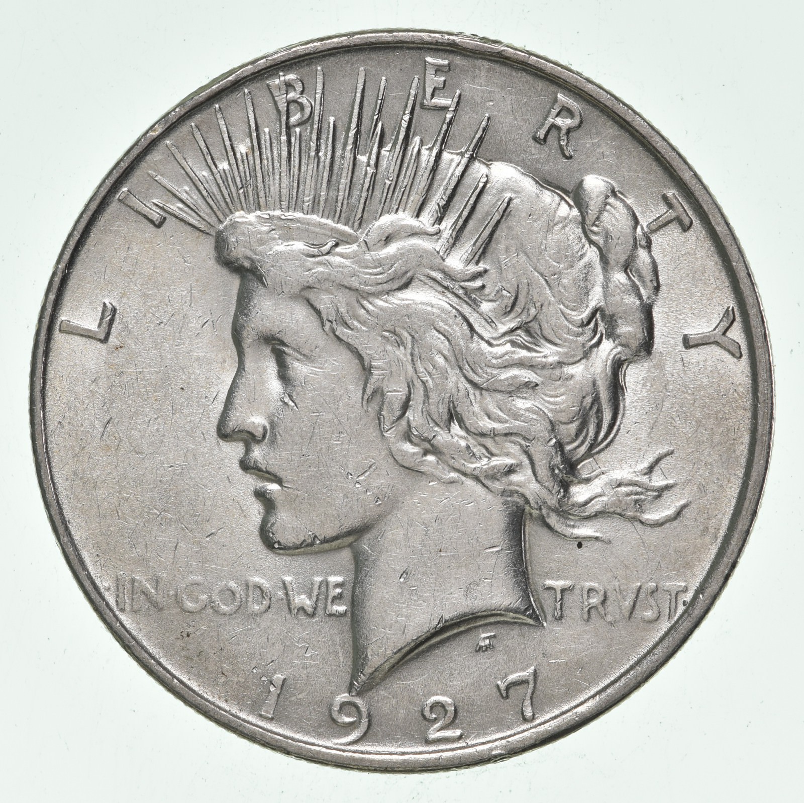 (1) AU 1927-D Peace Silver Dollar 90% - Almost Unc - Denver Mint