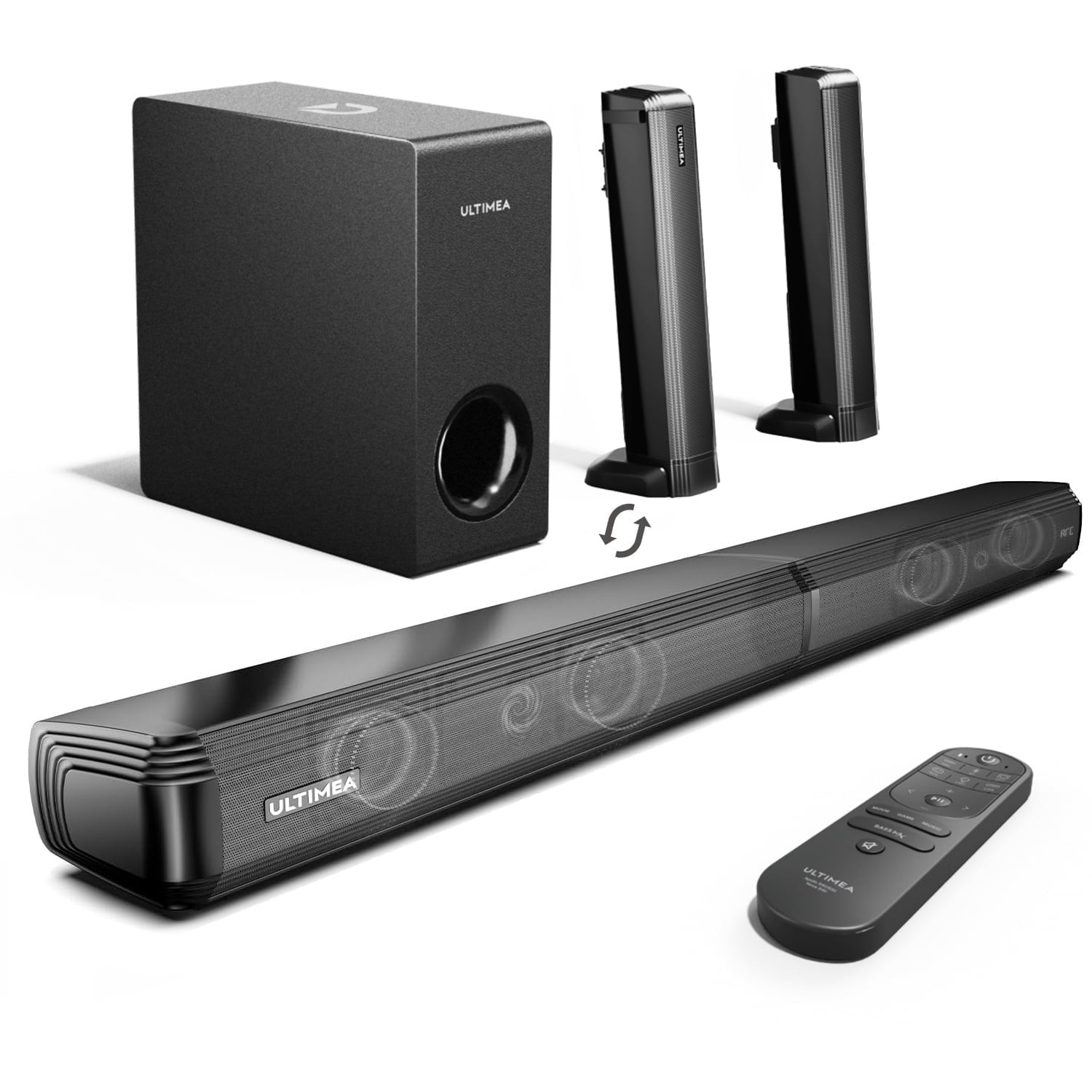 Ultimea Apollo S50 4.1ch Sound Bar for Smart TV with Subwoofer, 2-in-1