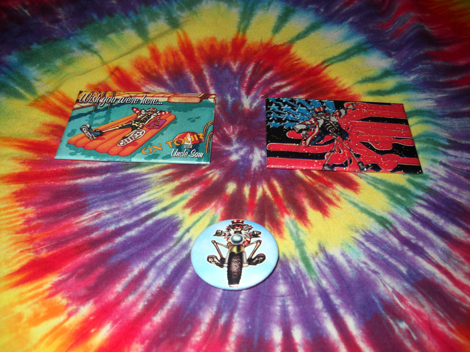 GRATEFUL DEAD ON TOUR UNCLE SAM US BLUES HOT ROD WISH YOU WERE HERE MAGNETS PIN