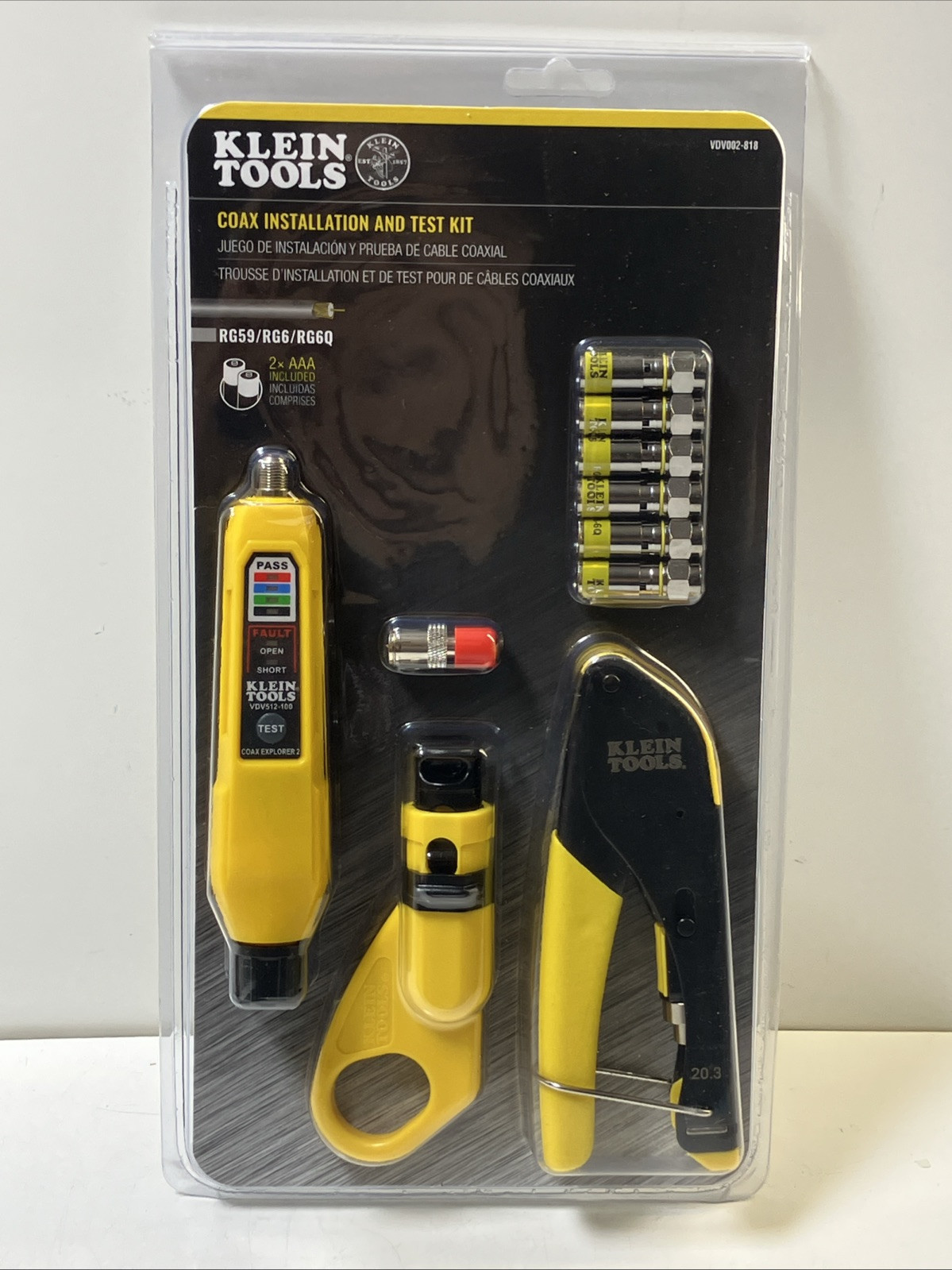 Klein Tools VDV002-818 Coax Cable Installation & Test Kit