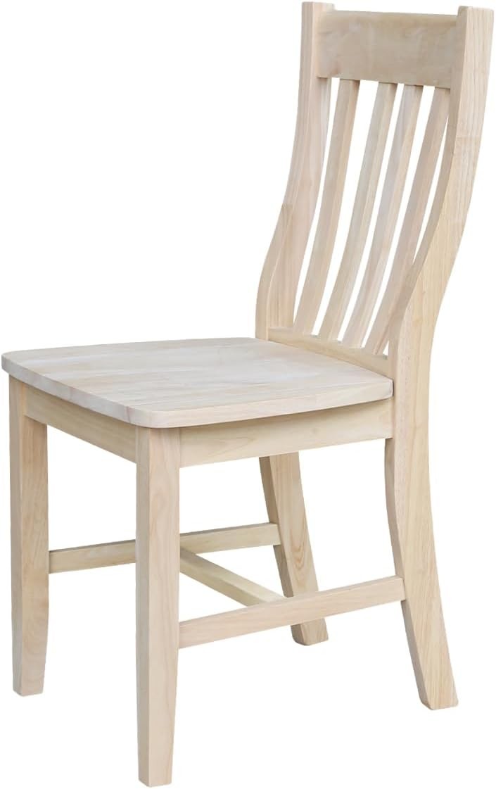 International Concepts Cafe Dining Chairs Solid Parawood Bistro Style Unfinished
