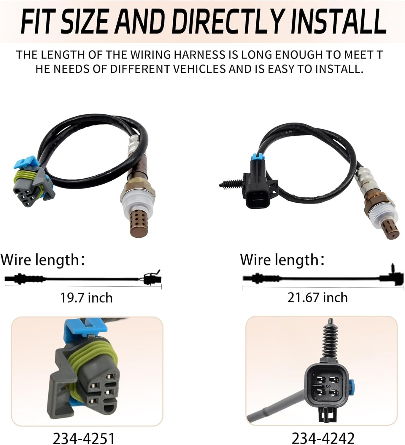 2Pcs Oxygen Sensor Upstream & Downstream 234-4242, 234-4251 Compatible for