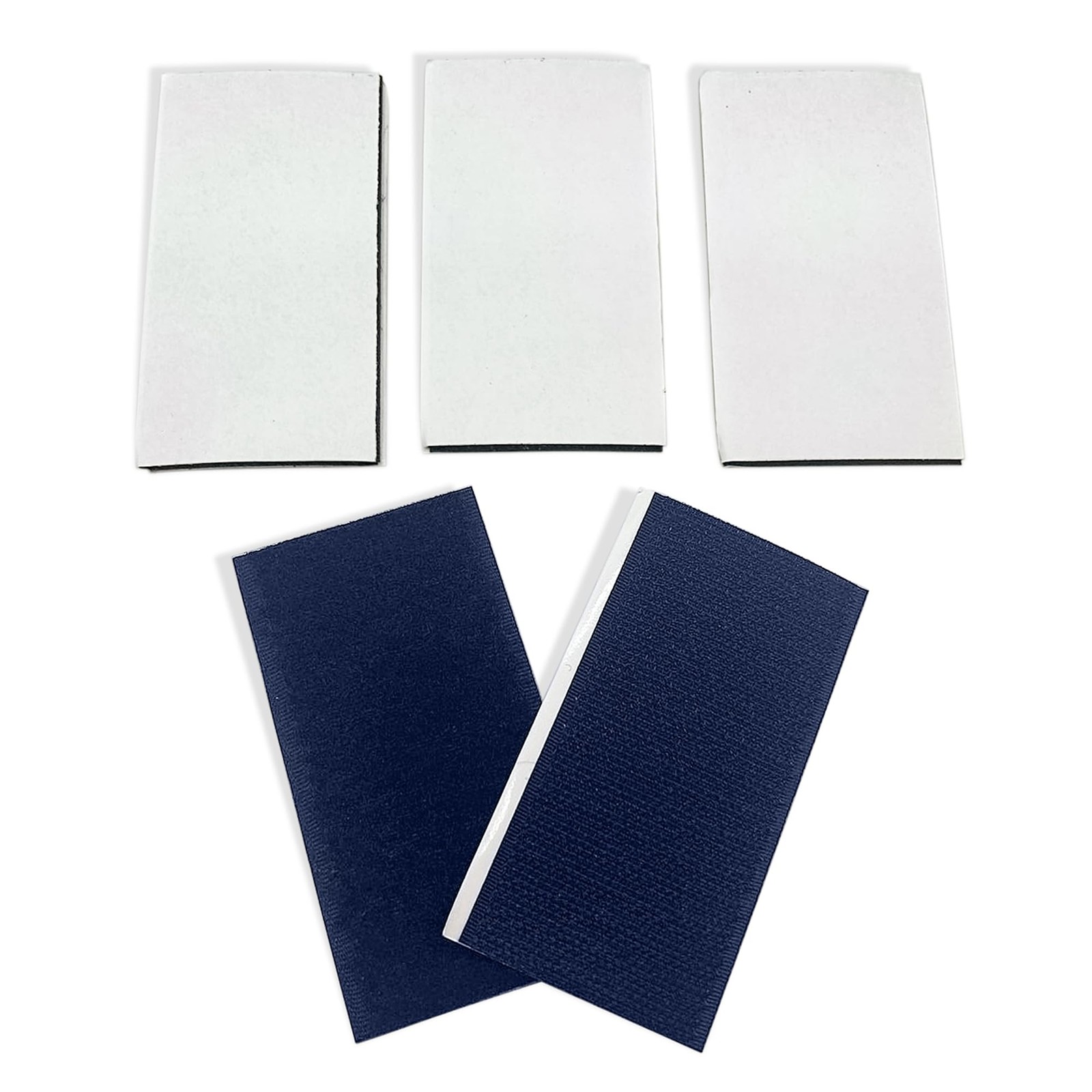 2'' x 4'' Navy Hook and Loop Strips with Adhesive Sets of 15 Nylon Strong Sti...