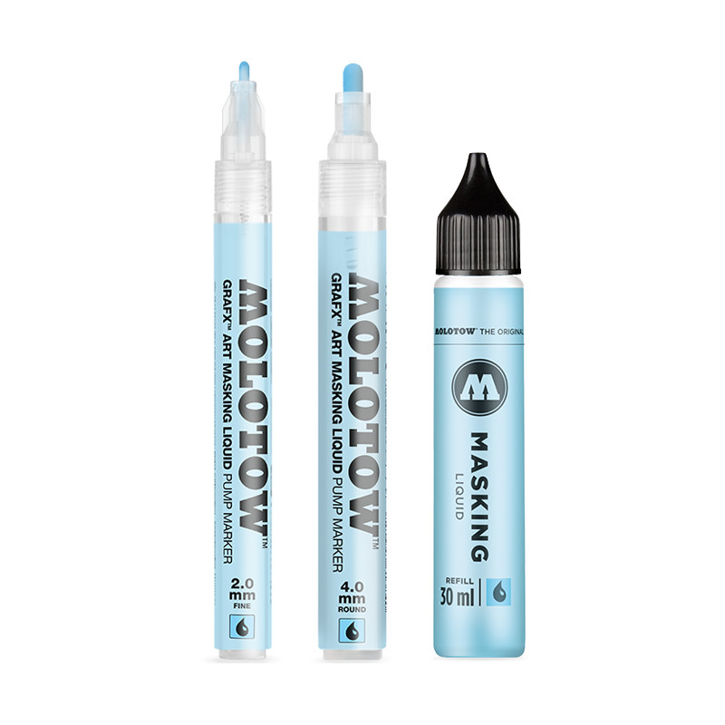 Molotow Masking Liquid 2mm or 4mm Pump Markers or Refill Graffiti Art Supplies