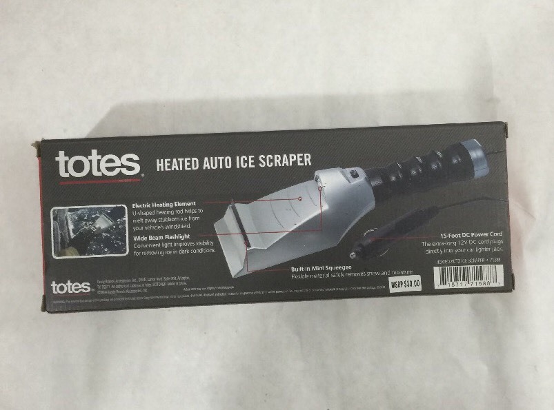 Nice TOTES Heated Ice Scraper 15ft DC Power Cord Cigarette Lighter Design