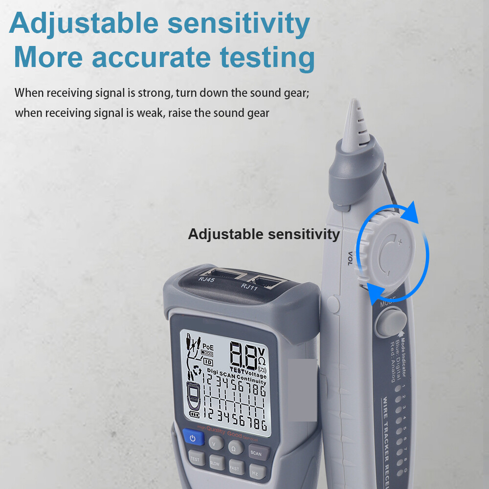 Handheld Portable Network Cable Tester LCD Large Screen Display Digital O2N9