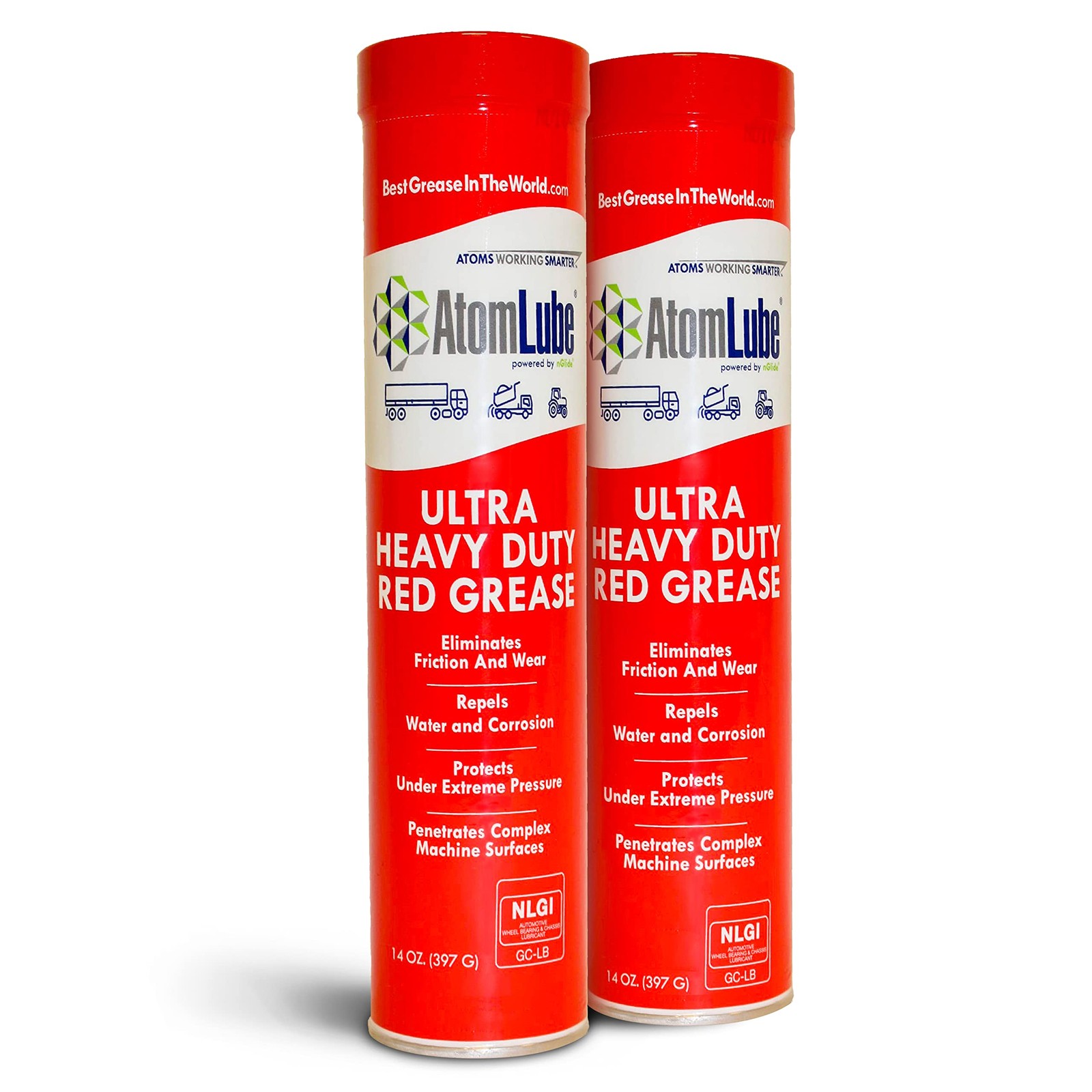 Ultra Heavy Duty Red Grease, 2-Pack of 14 Oz. Tubes| Waterproof & High Temp L...