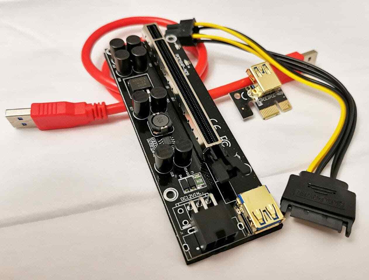 GPU Riser V009S-PLUS PCE164p-N09 PCI-E 1X TO 16X ADAPTER ✅✈️�