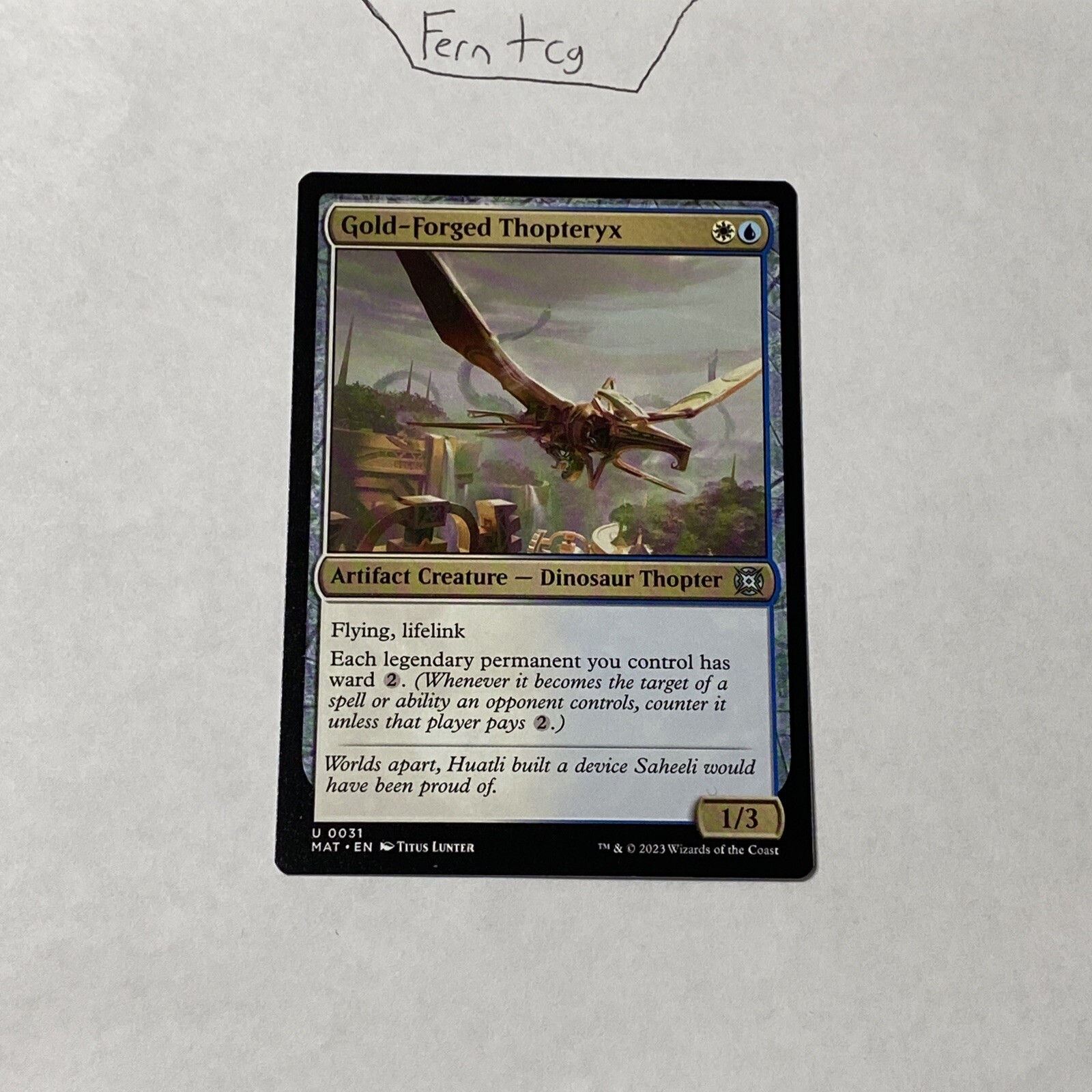 Magic Gold-Forged Thopteryx Uncommon NM MotM Aftermath Ships Same Day!