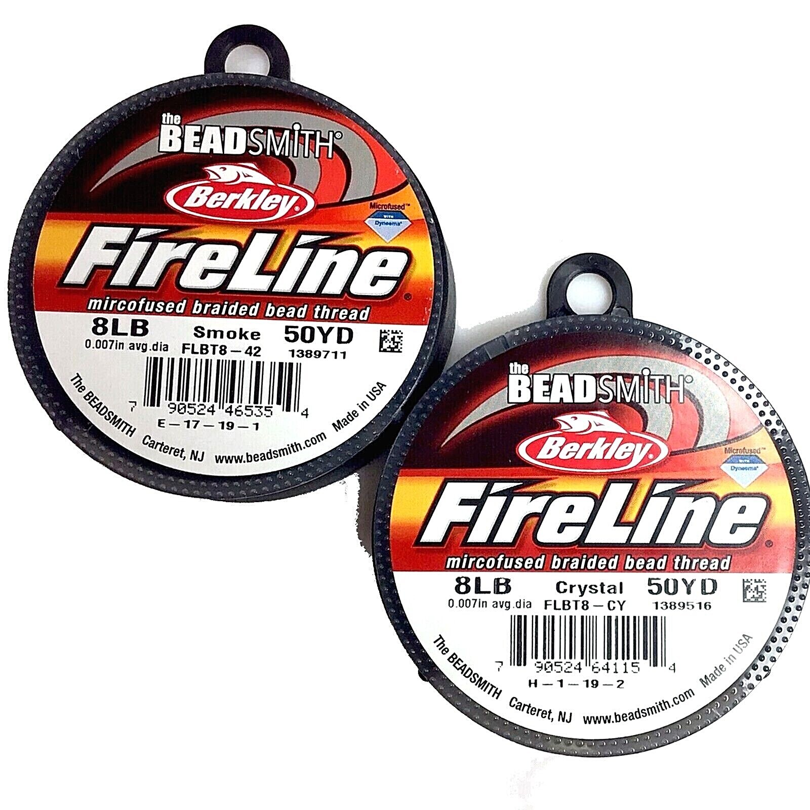 FireLine Beading Thread 8LB Crystal Smoke Black Beadsmith 15YD 50 125 yard/spool