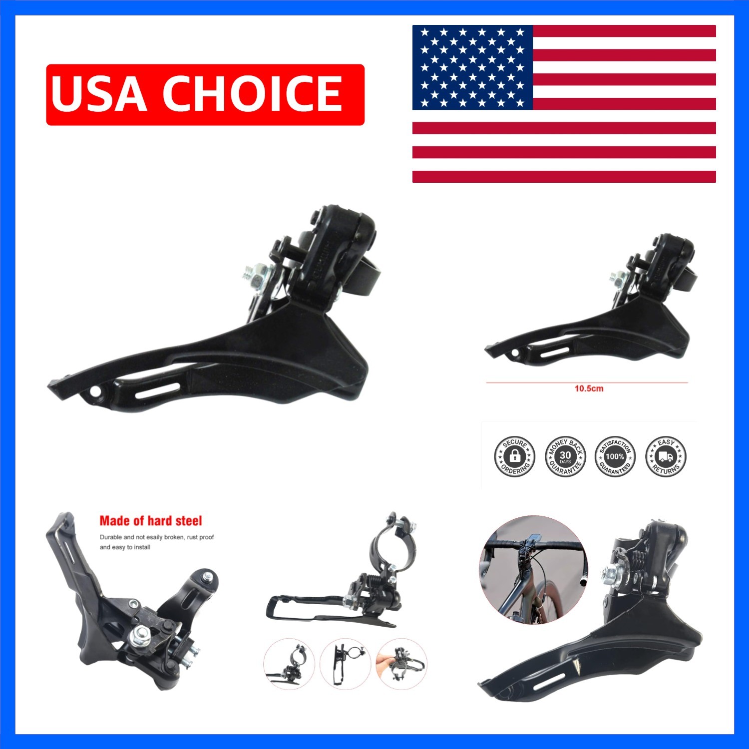 Bike Front Derailleur, Universal Bicycle Derailleur, Steel Speed Changer TZ 3...