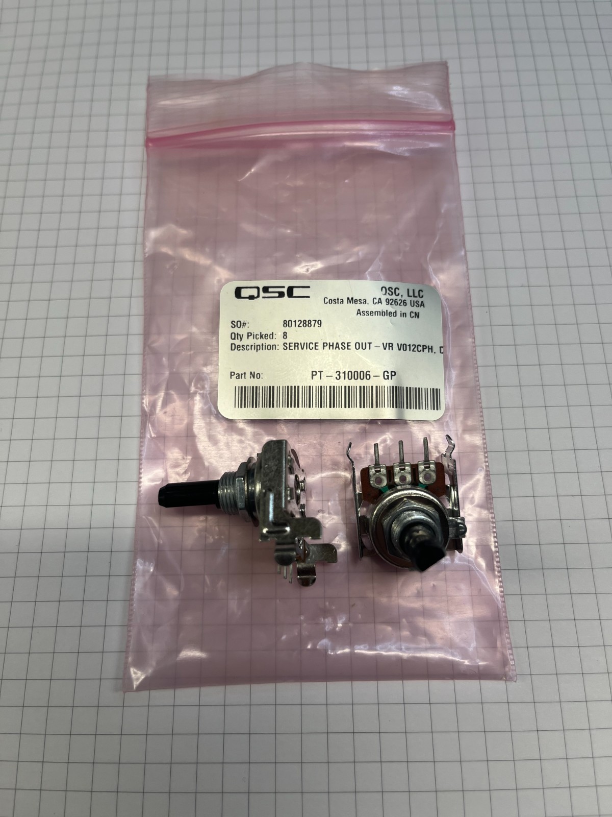 QSC PT-310006-GP  Volume Control Potentiometer 10k  QSC RMX Series **PAIR**