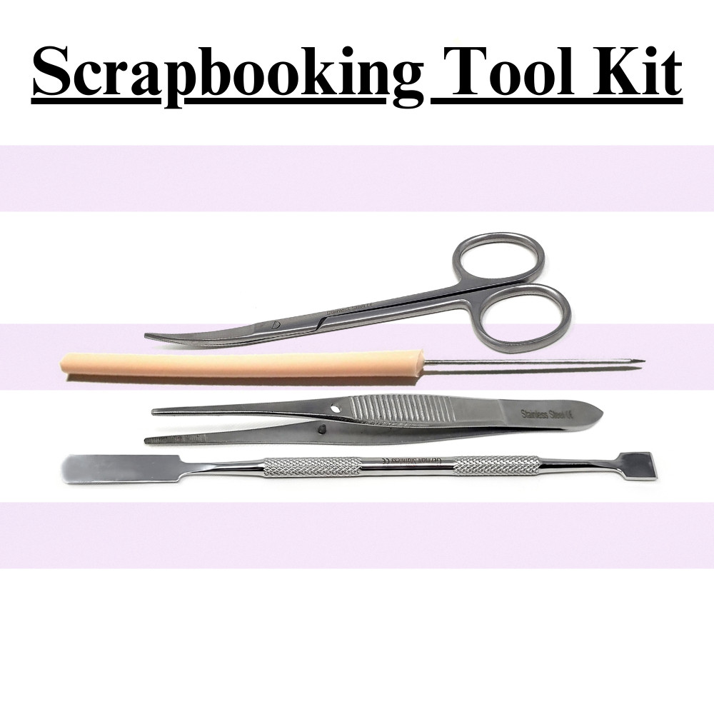 Scrapbooking Kit with Cutting Tools, Stamps & Embellishments for Creative Crafts