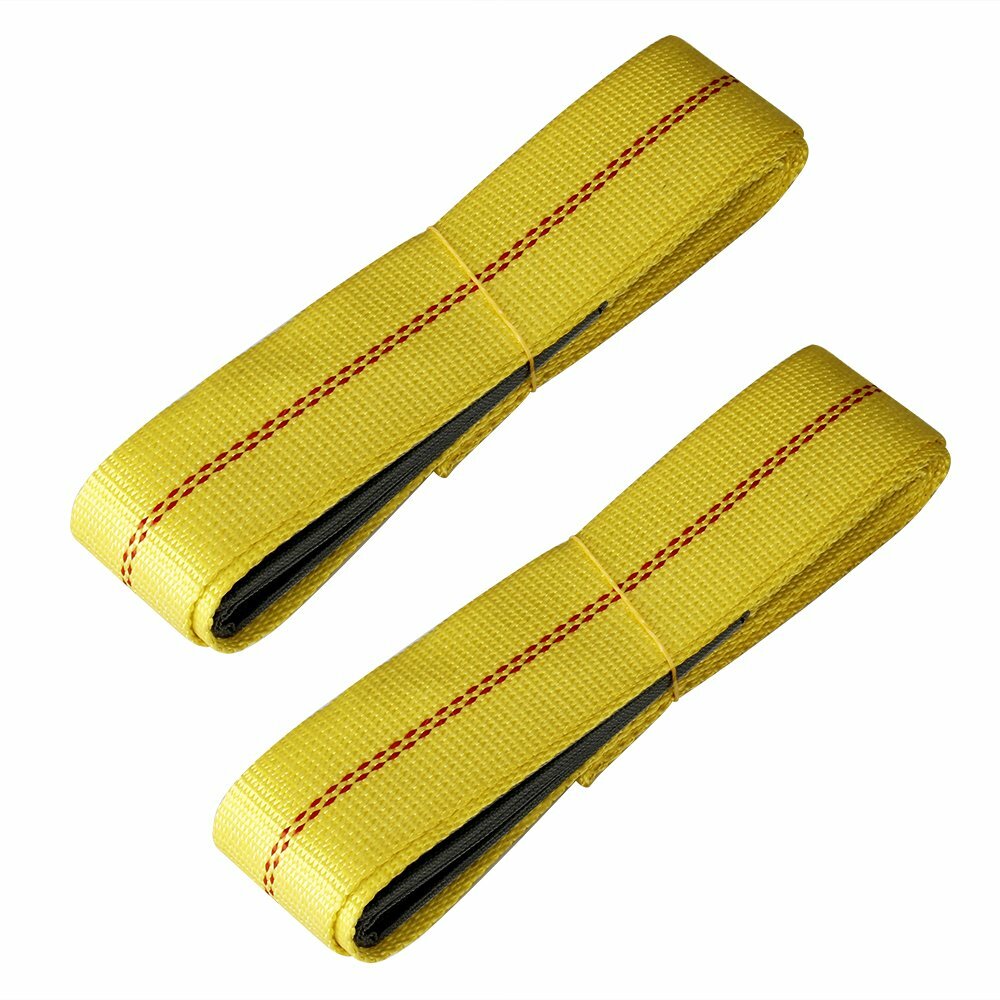 2 Pack 6' x 2" 9000LBS Nylon Lifting Sling Flat Loop Tow Strap Web Lift Sling