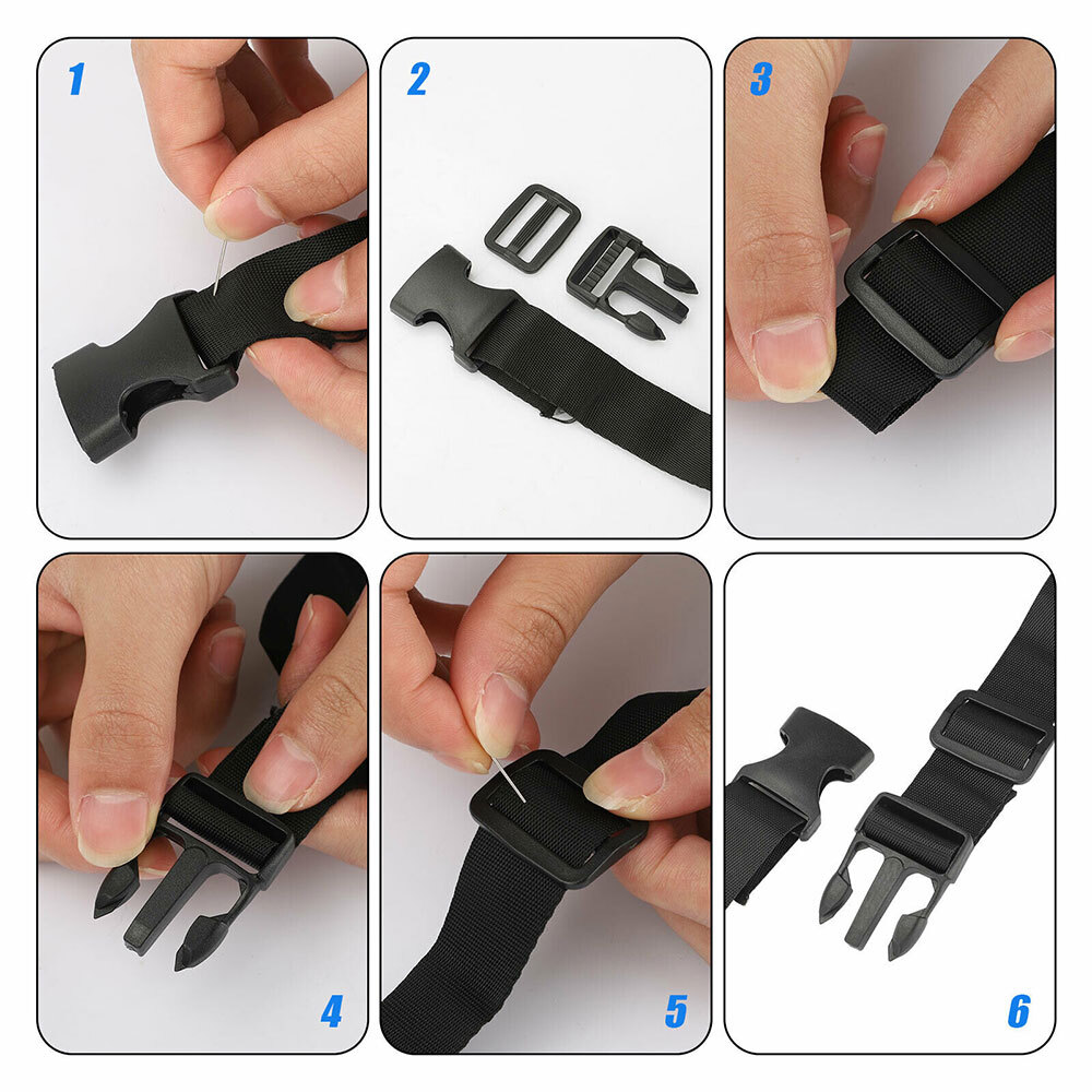 1'' 11 Yards Nylon Webbing Strap With 10PC Plastic Buckle + 10PC Side Release