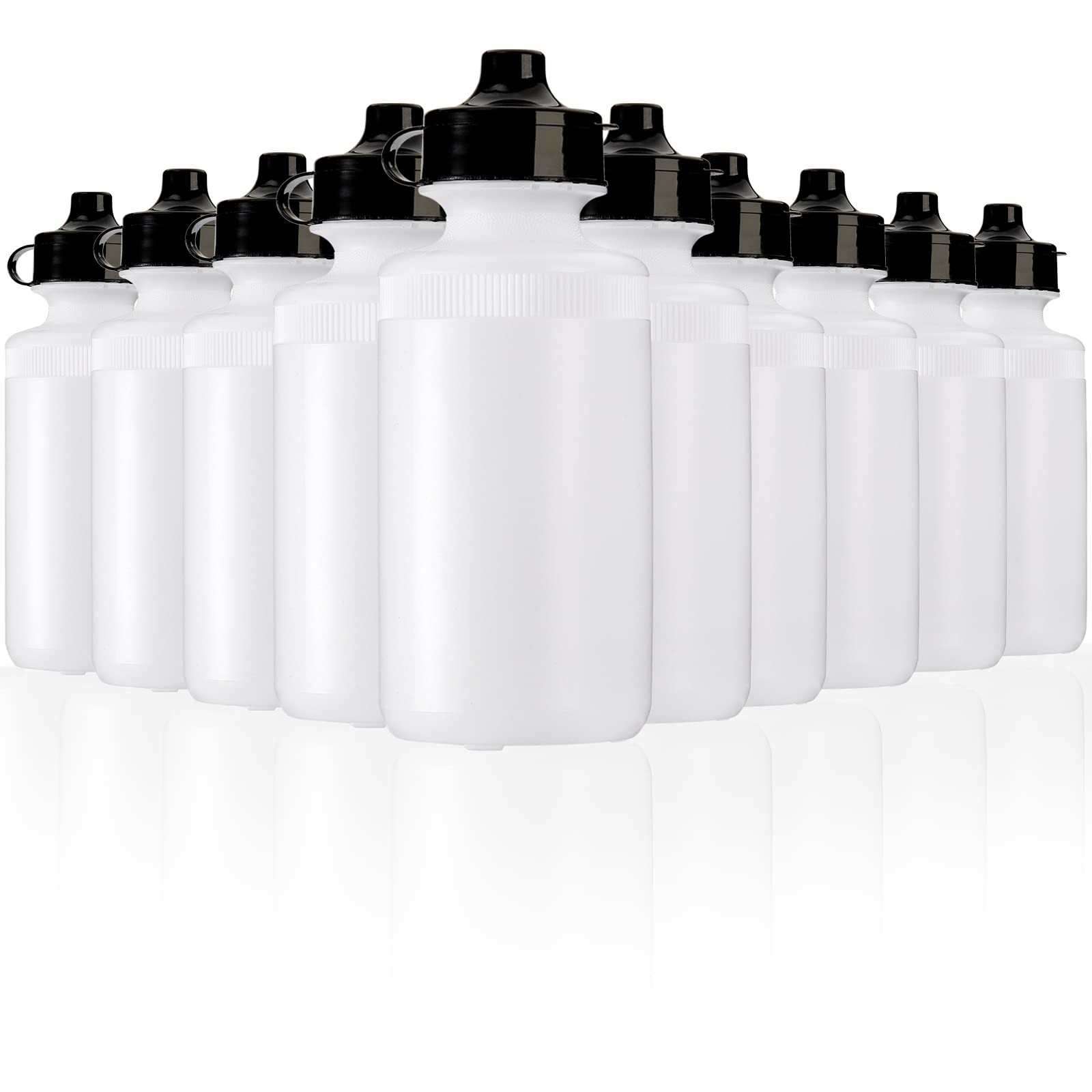 10 Pack Sports Water Bottle, 21oz Plastic Squeeze Bottle with Easy Open Push/...