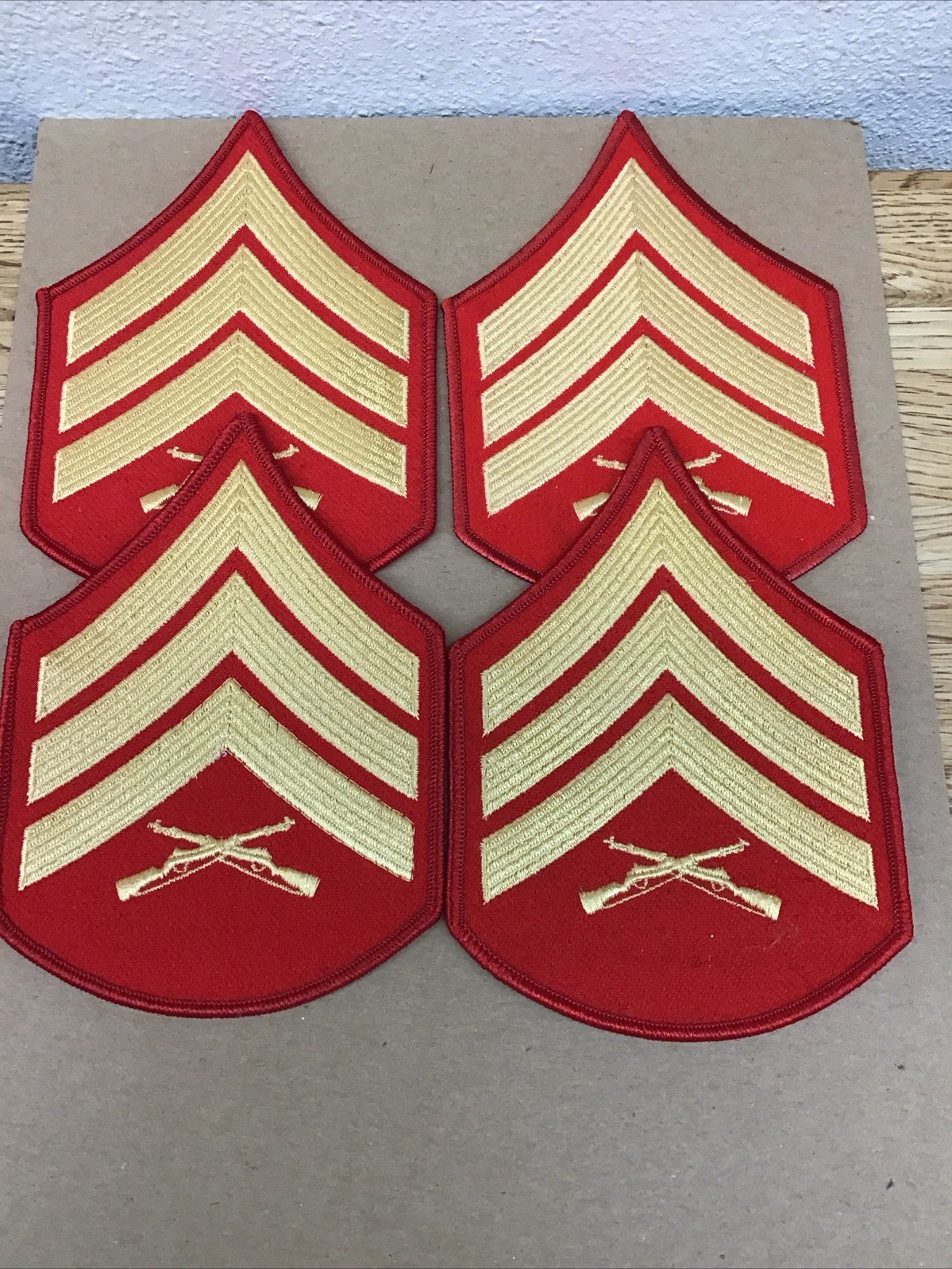Lot Of 4 U.S. Marine Corps USMC Sergeant Dress Blues Rank Chevrons Patches