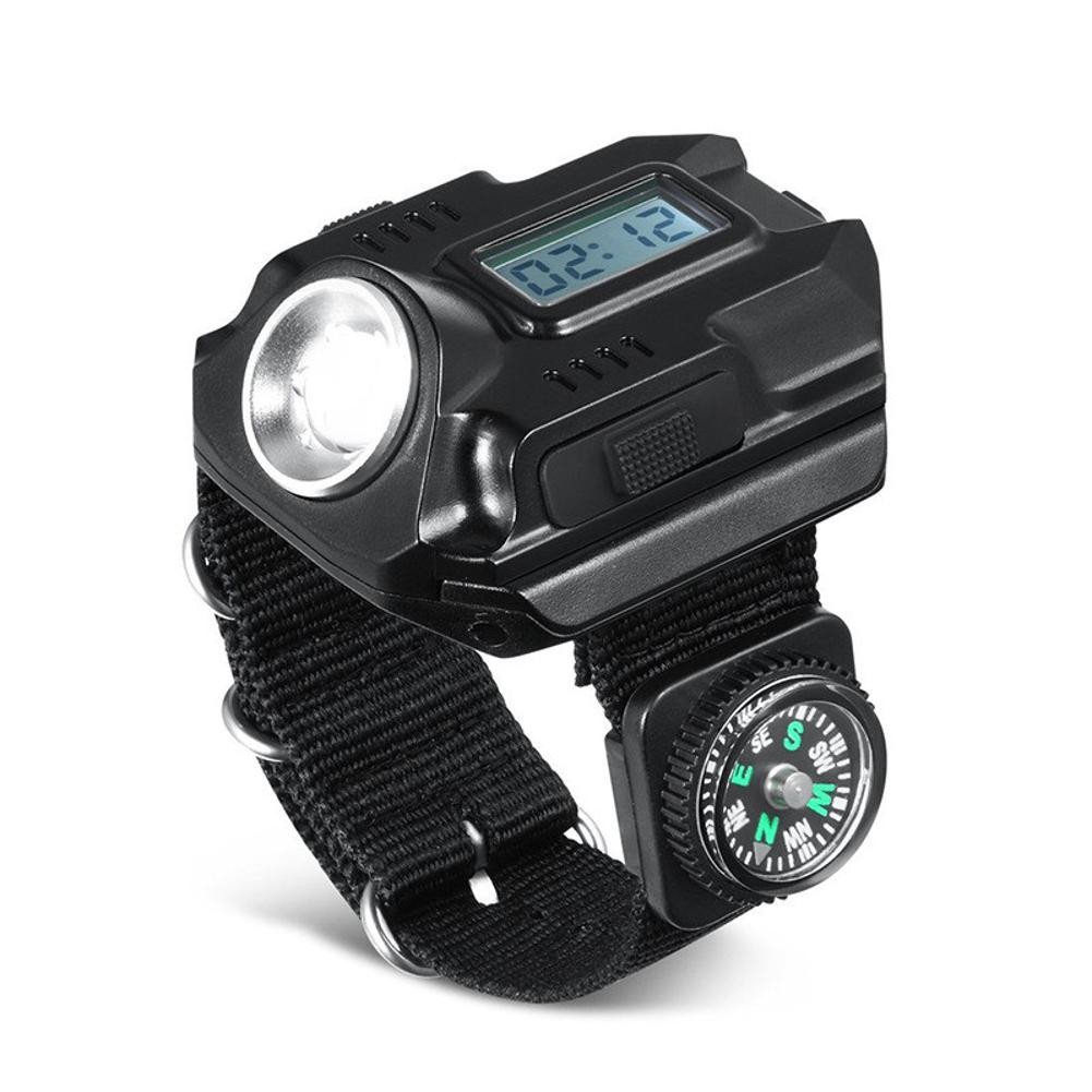 LED Wrist Watch Flashlight Torch Light USB Charging Rechargeable Flashlight A