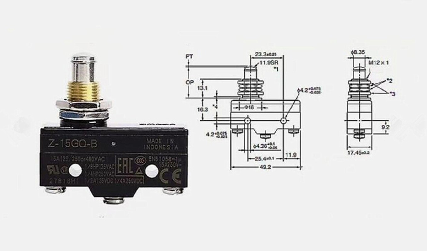 Car Lift Power Unit Switch AC-15A/250V Motor Elevator Button Raise Microswitch