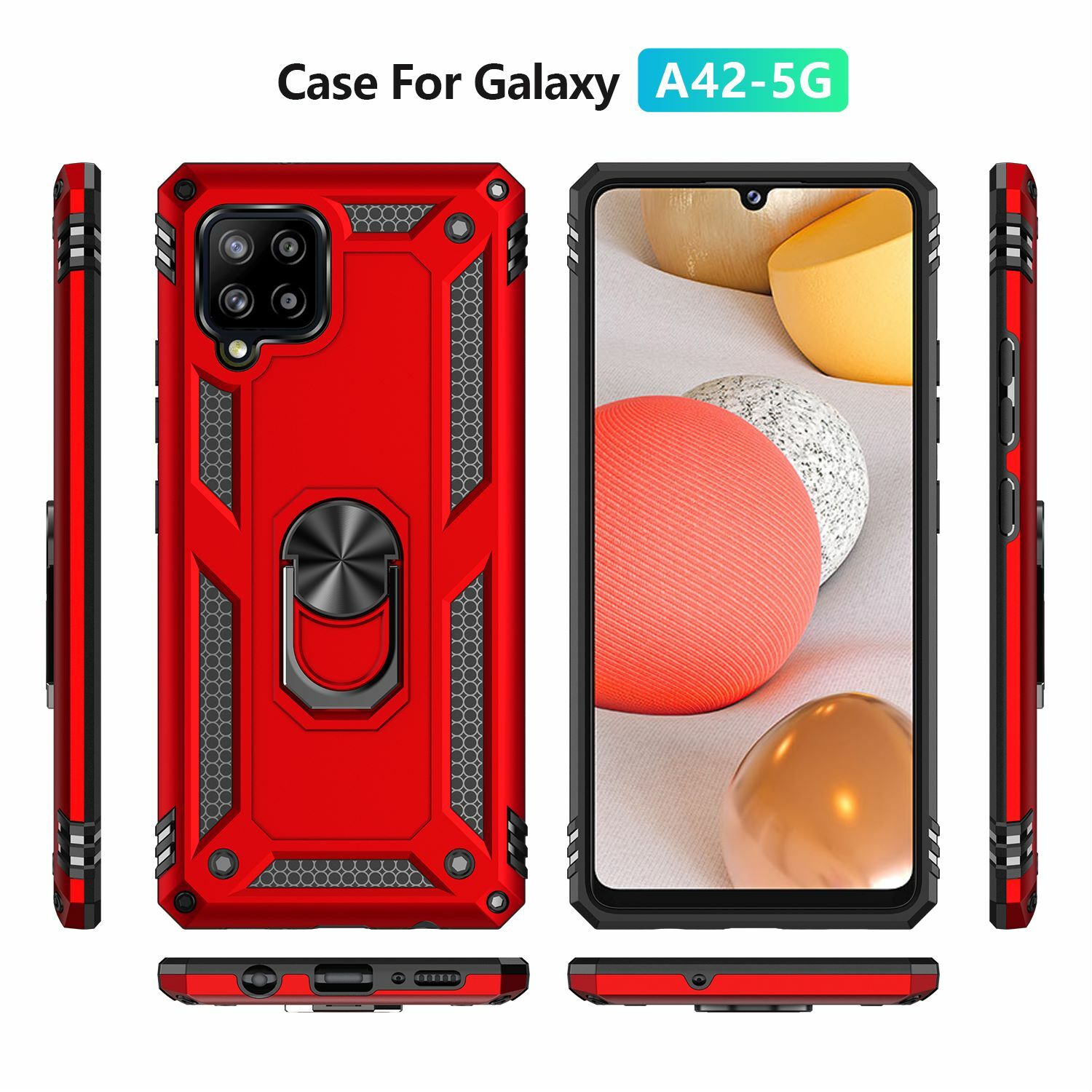 For Samsung Galaxy A42 5G Rugged Phone Case Shockproof Cover + Screen Protector