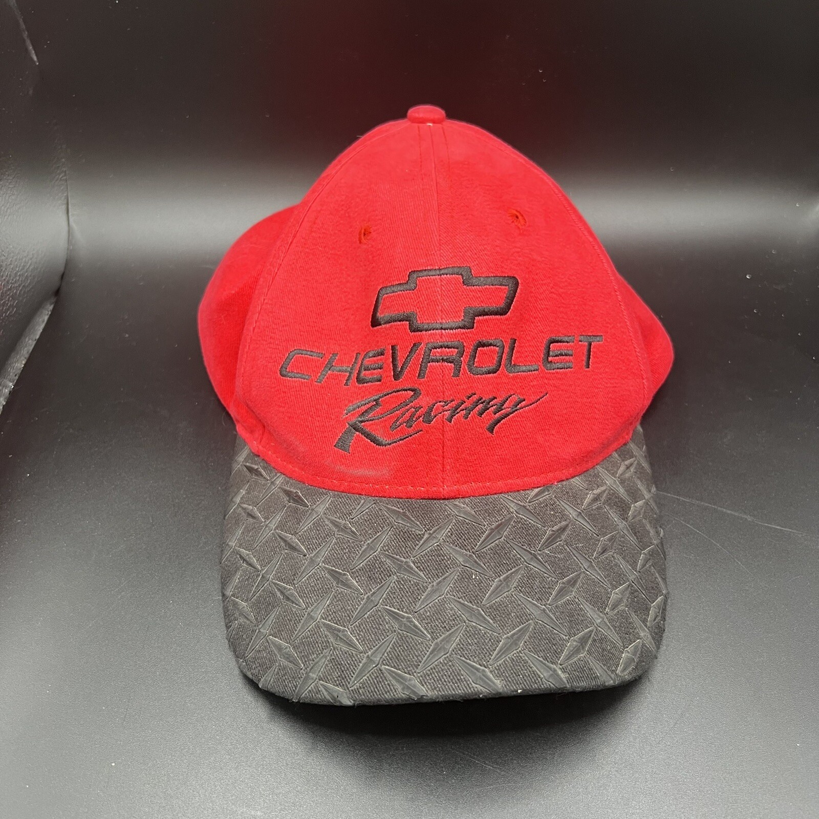 Chevrolet Racing Hat Licensed Black Red White Embroidered Adjustable Ralph White