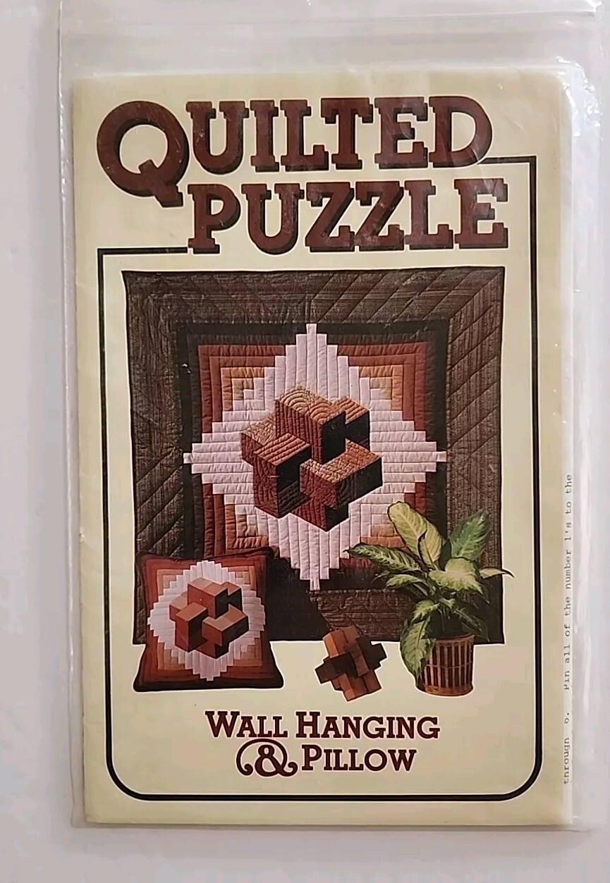 Quilted Puzzle Wall Hanging 40"x 40" and Pillow 18"x 18" pattern by Judy Mathieo
