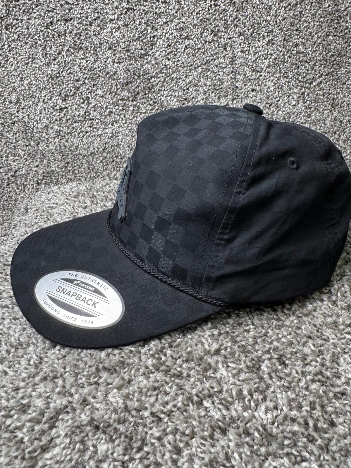 Travis Matthew Hat Cap Snapback One Size Black Checkered Adjustable Golf Cart