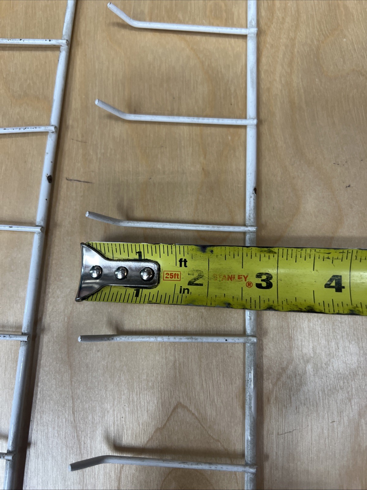 12 Pack Shelf Peg Multiple Hooks White 15” X 2 1/2”. Keys Tools Organization