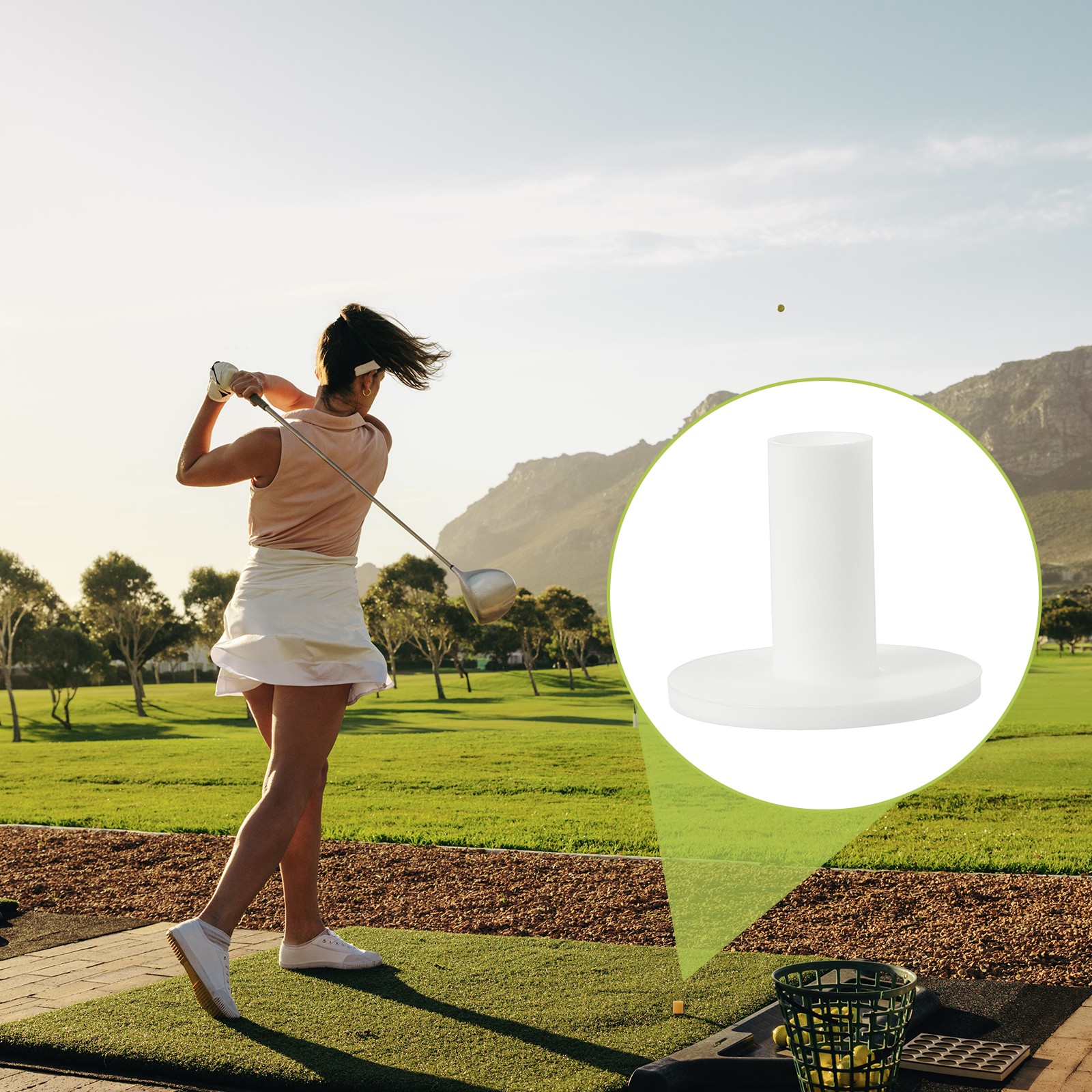 5 Pack Rubber Golf Tee 1 Inch Golf Tees Training Tee White]