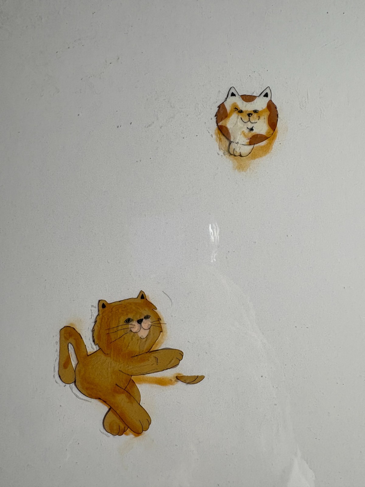 1980's GOOD MEWS Cat Food 12.5x10.5" Animation Cel SC2 PL-17 Orange Cat